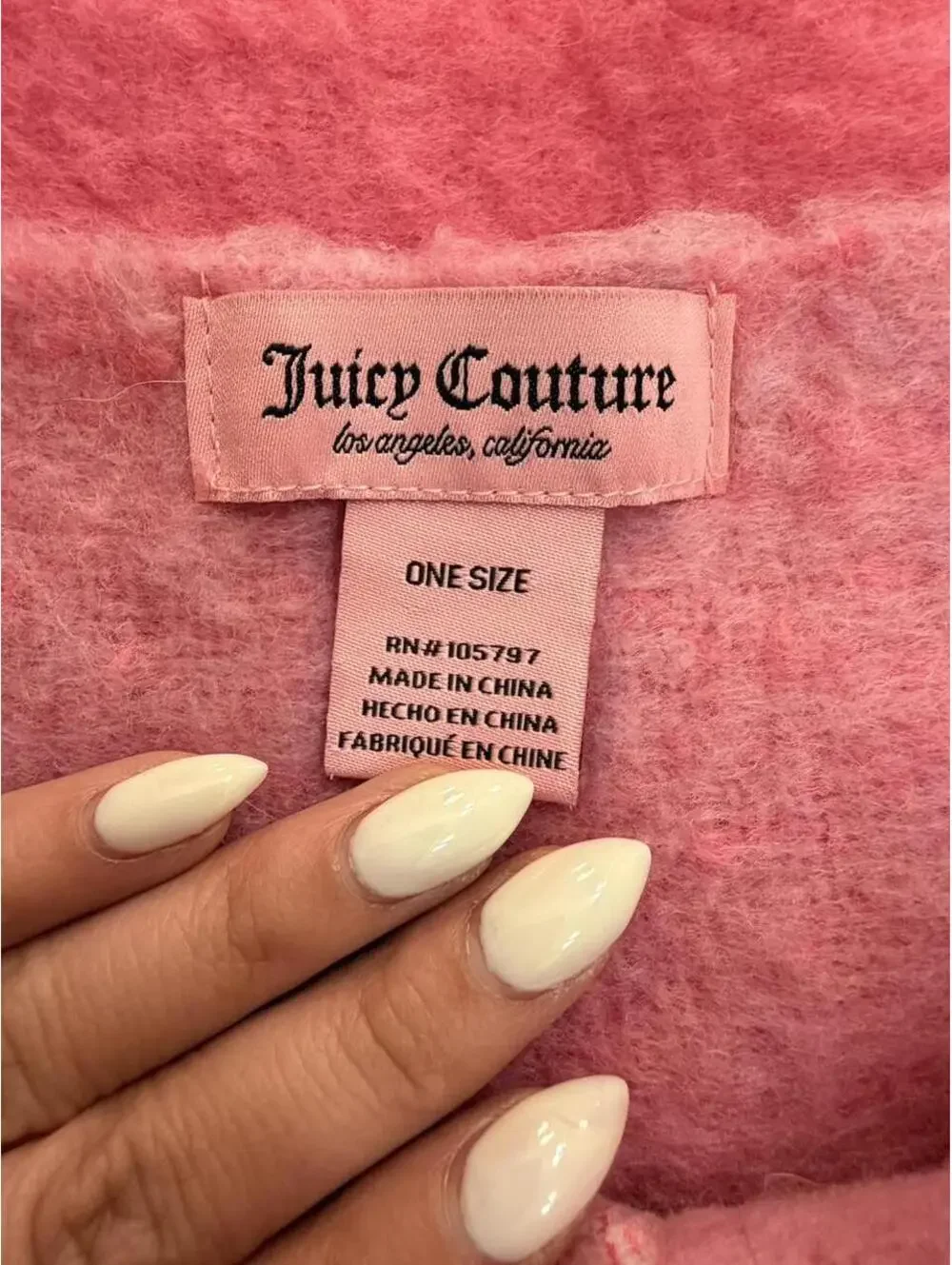 Thick Juicy Couture Pink Scarf with Fringe